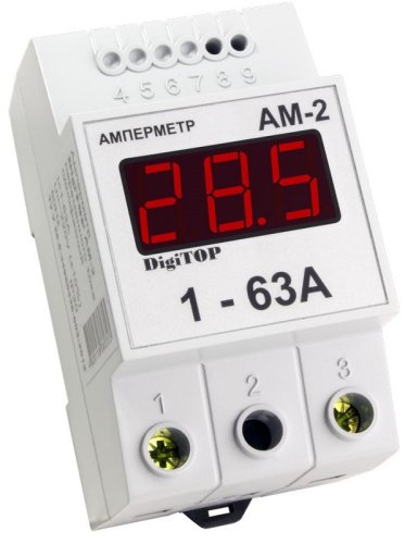 Амперметр однофазный цифровой на DIN-рейку DigiTOP АМ-2 63А картинка